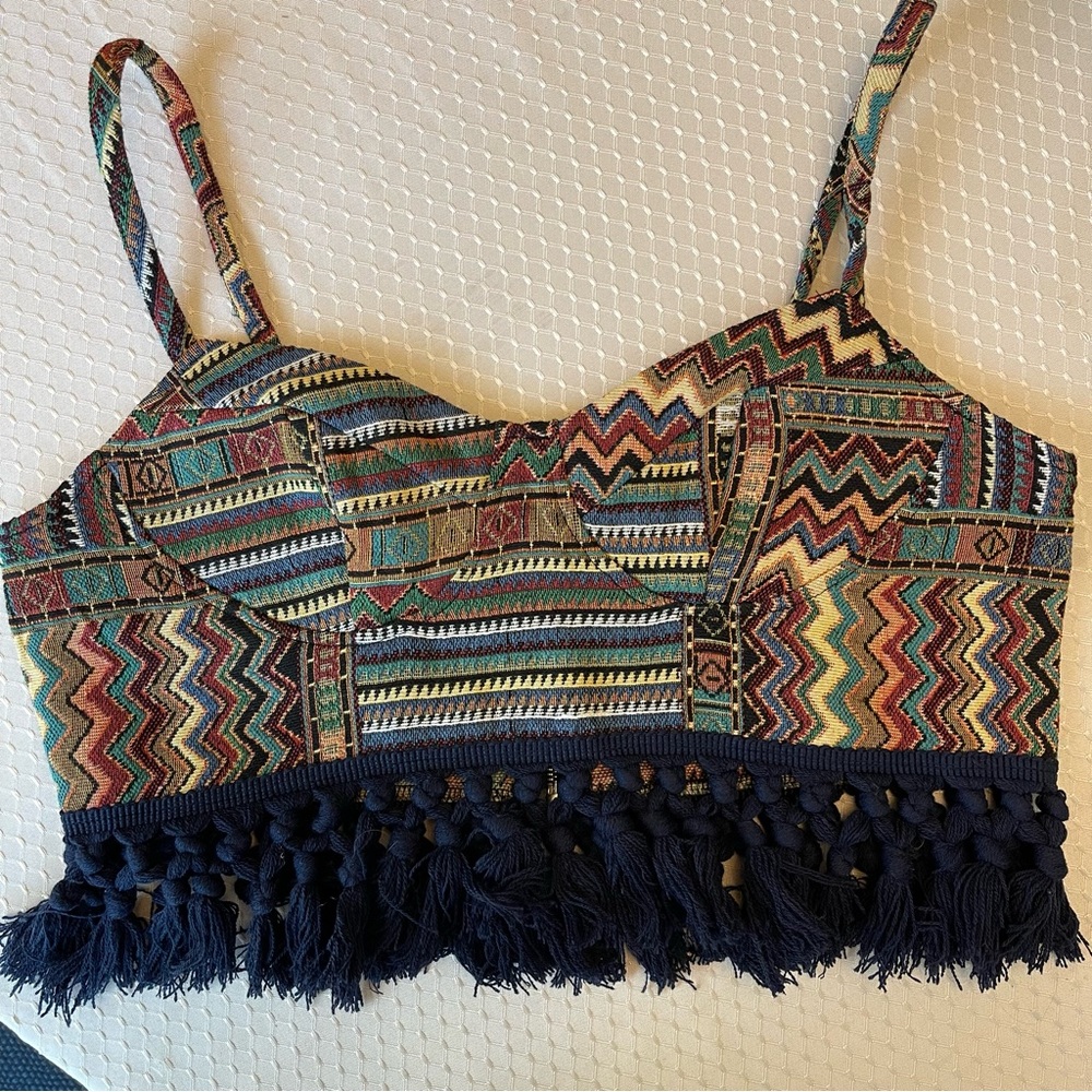 NWT Fringe crop top